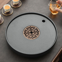 Sheng kiln ceramic tea tray large household simple water storage tea tray round tea table Tea Sea Office dry bubble tea tray