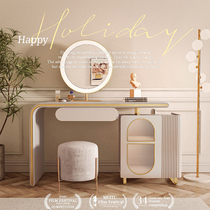 Nordic simple with lamp dressing table light luxury Net red ins Wind master bedroom retractable makeup table storage cabinet