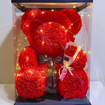 Rose bear Unicorn eternal life flower gift box Bouquet Tanabata Valentines Day to send girlfriend wife confession Birthday gift