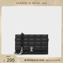 CHARLES & KEITH21 Autumn New CK6-10770529 ladies check chain hand-held shoulder bag wallet