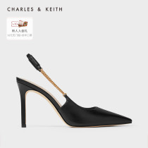 CHARLES&KEITH Spring CK1-60280333 ladies chain rear trip with pointed high heel sandal wedding shoes