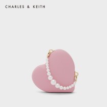 CHARLES & KEITH21 Autumn New CK6-30701131 lady love pearl chain mini shoulder bag