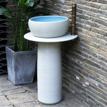 Column washbasin Balcony toilet Floor-to-ceiling integrated washbasin Outdoor courtyard Outdoor ceramic column basin