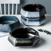 Marble large ceramic ashtray office ashtray European style ins style creative retro Chinese living room home