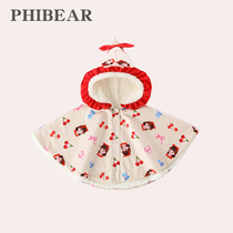 Baby cloak Autumn Winter Women baby Princess small shawl children plus velvet thickened windproof out cloak
