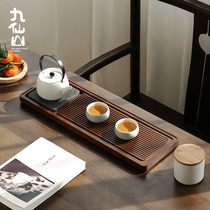 Japanese-style heavy bamboo tea tray simple water Wujin stone dry bubble tea table drainage tray household bamboo Kung Fu Tea Sea
