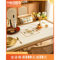 Flowers like brocade American retro pastoral flower leather table mat tablecloth waterproof oil-proof disposable table mat waterproof pvc
