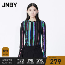 JNBY Jiangnan cloth autumn new T-shirt women stripes base shirt personality trend cool long sleeve 5K2601810