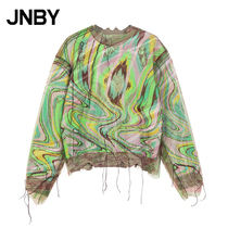 JNBY Jiangnan Burclothes Spring sweatshirt deformed stride-like flow Su Design Feel Knitted Cardigan 5LB821330