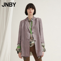 JNBY Jiangnan commoner autumn new snake print pattern casual suit mulberry silk coat female 5K1210560