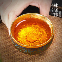 Colorful gilt oil drops build a silver Kung Fu Tea Cup Master Cup Tianmu glaze single Cup kiln tea bowl
