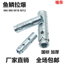 Fish scale pull explosion integrated pull explosion ceiling screw with expansion sleeve pull explosion three-piece set of one-piece pull M6M8M10M12