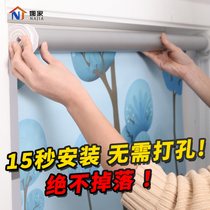 Expandable roller blinds Free hole installation Bathroom waterproof bathroom full shading Kitchen windows Hand-pulled lifting curtains