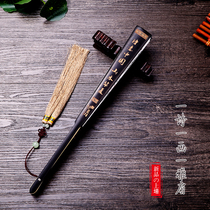 Fan folding fan Chinese style red classical handmade men ancient style custom carved silk big silk cloth fan gift fan