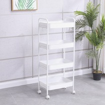 Metal shelf Kitchen mobile pulley Bedroom bedside storage Beauty salon Floor-to-ceiling simple small trolley storage
