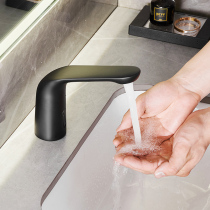 Black induction faucet automatic intelligent faucet single cold and hot induction faucet induction hand wash