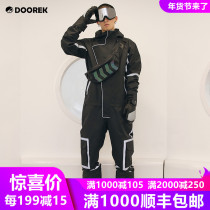 DOOREK limited 45K waterproof mens model womens one-piece ski suit suit French ski Tide brand cooperation