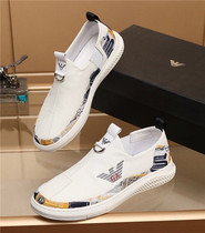  European station mens shoes Liden Armani casual sports all-match leather four seasons white shoes one-pedal lazy shoes tide