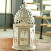Minima Eu Style Retro Iron Art Wind Light Castle Wax Candle Terrace Fields Garden Decoration Props Light Wedding Bird Cage Candleholder Pendulum