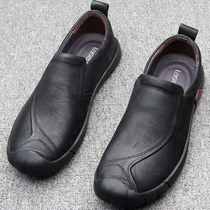Foreign trade Driving shoes men genuine leather One foot pedal soft-bottom men casual leather shoes Mens Inn wide footed 100 lap breathable fall