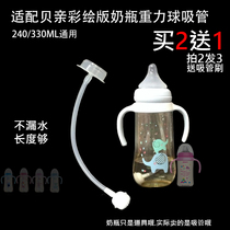 Adapted to the large-caliber bottle straw 330ML large-capacity bottle gravity ball straw accessories