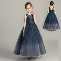 Childrens dress Princess dress high-end girl piano performance long dress girl host Flower Girl Wedding Dress Photo Skirt