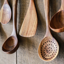 Shovel wooden soup spoon set non-stick pan special shovel household wood stir-frying shovel fried shovel wooden rice spoon without lacquer long handle