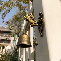 Open the door and hang the bell at the door when the door responds to the door decoration shop metal wind Bell Net red decorations