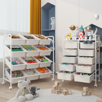 Childrens toy storage rack household bookshelf living room snack cart floor multi-layer mobile finishing rack