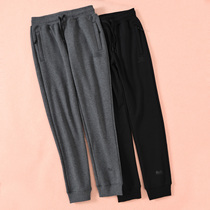 European and American plus velvet thickened warm tightness lacing imitation water mink movement pockets casual cotton pants mens clothing autumn and winter big codes