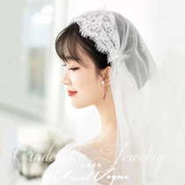 Korean bride double-layer head yarn headdress Super fairy Mori vintage hat gauze Net red photo tour photography accessories