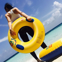 Swimming ring adult thickened large fat lifebuoy inflatable blister adult Flamingo net red swimming ring female armpit