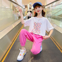 Girls summer clothing t-shirt suit new internet red ocean children trendy clothes CUHK childrens blouses short sleeve fairytale