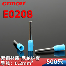 E0208 tube type terminal block cold press needle shape European style 0 25 square needle type ET0 2-8 tube wire nose VE