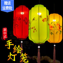 Hand-painted palace lantern Chinese fabric chandelier Cage imitation classical restaurant Teahouse aisle creative winter melon long tradition