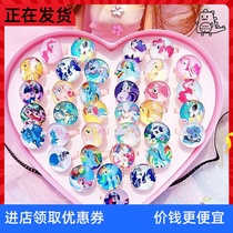 -Childrens toy ring cute cartoon little girl gift diamond Aisha Princess ring N-