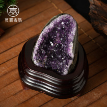 Lingji Life Hall purple crystal cave original stone ornaments natural cornucopia living water crystal cluster degaussing