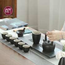 Shangfang tea set Japanese-style black pottery teapot Ceramic Teacup Household living room set Kung Fu tea set Gift box