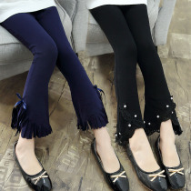Girl Pants Spring Fall Outside Wearing Thin Section 2022 New Spring Dress Underpants Big Child Girl Horn Pants Elastic