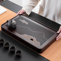 Tea tray home light luxury modern small drainage water storage type tea table kung fu tea set bamboo tea sea simple dry brew table tray