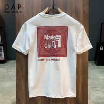 Summer port Wind short sleeve T-shirt Male round Tide China China Printed 100 Hitches Half Sleeve Men Beating Undershirt