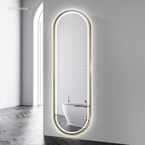 Light luxury floor-to-ceiling fitting mirror led dressing mirror with light wall-mounted sticker wall-mounted full-length mirror Oval smart dressing mirror