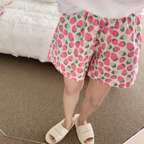 Multicolor optional Korean version BOITY Summer cool pure cotton smiley face sleeping pants home shorts Korean version can wear dins