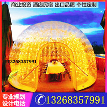 Outdoor Large Mesh Red Inflatable Bubble House Transparent Round Closed Gas Pull Point Football Tent Camping Famous Hotpot Room