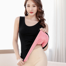 Womens warm vest plus velvet thickened winter tight-fitting cotton underwear wear sleeveless base shirt cold