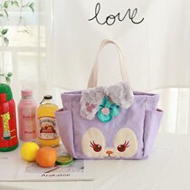 Japanese cute student lunch lunch bag office worker hand-held lunch box bag large capacity cotton canvas mommy bag