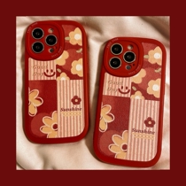 F laughs face red flowers apply iphone13pro max apple 12 mobile phone shell 11xr female xs cortex 8plus