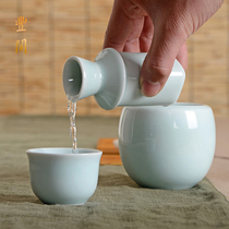 Fengge two two warm wine pots ceramic wine sets household warm wine pots old-fashioned hot wine pots yellow spirits and white wine glasses set