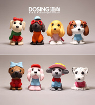 Genuine bulk simulation animal small cute pet puppy plastic doll model ornaments