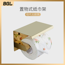 BGL punch-free toilet tissue rack stainless steel toilet tissue box roll paper box gold roll holder